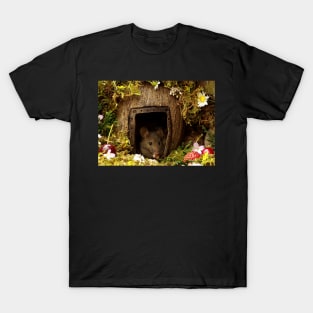 little mouse in a log pile house T-Shirt